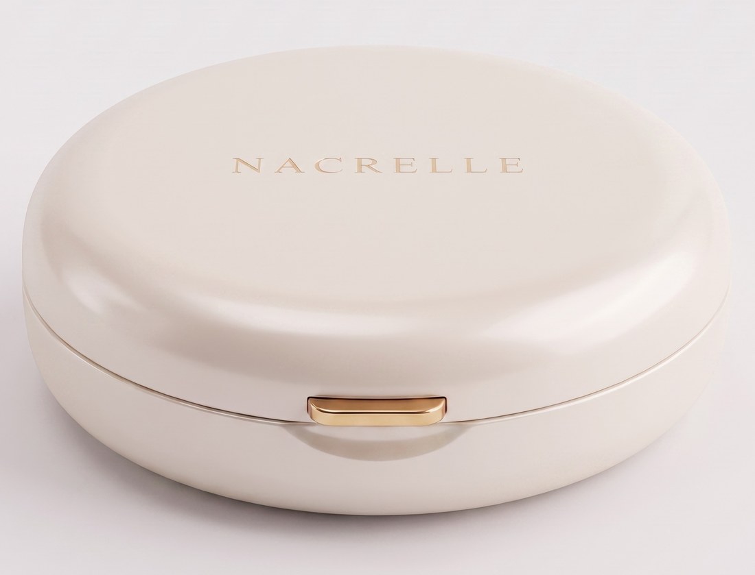 Nacrelle case, Champagne colorway, closed